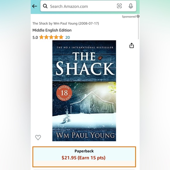 The Shack By WM Paul Young Paperback Book - Picture 1 of 3